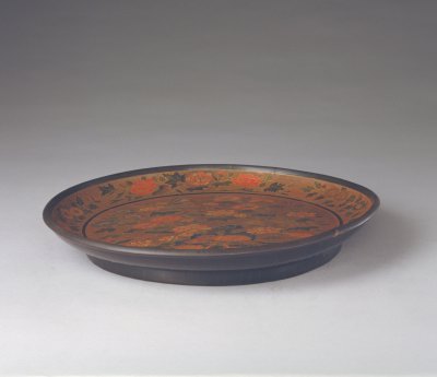 图片[1]-Painted flower pattern disc-China Archive